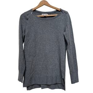Banana Republic Gray Cashmere Blend Sweater w/ Shoulder Zippers M